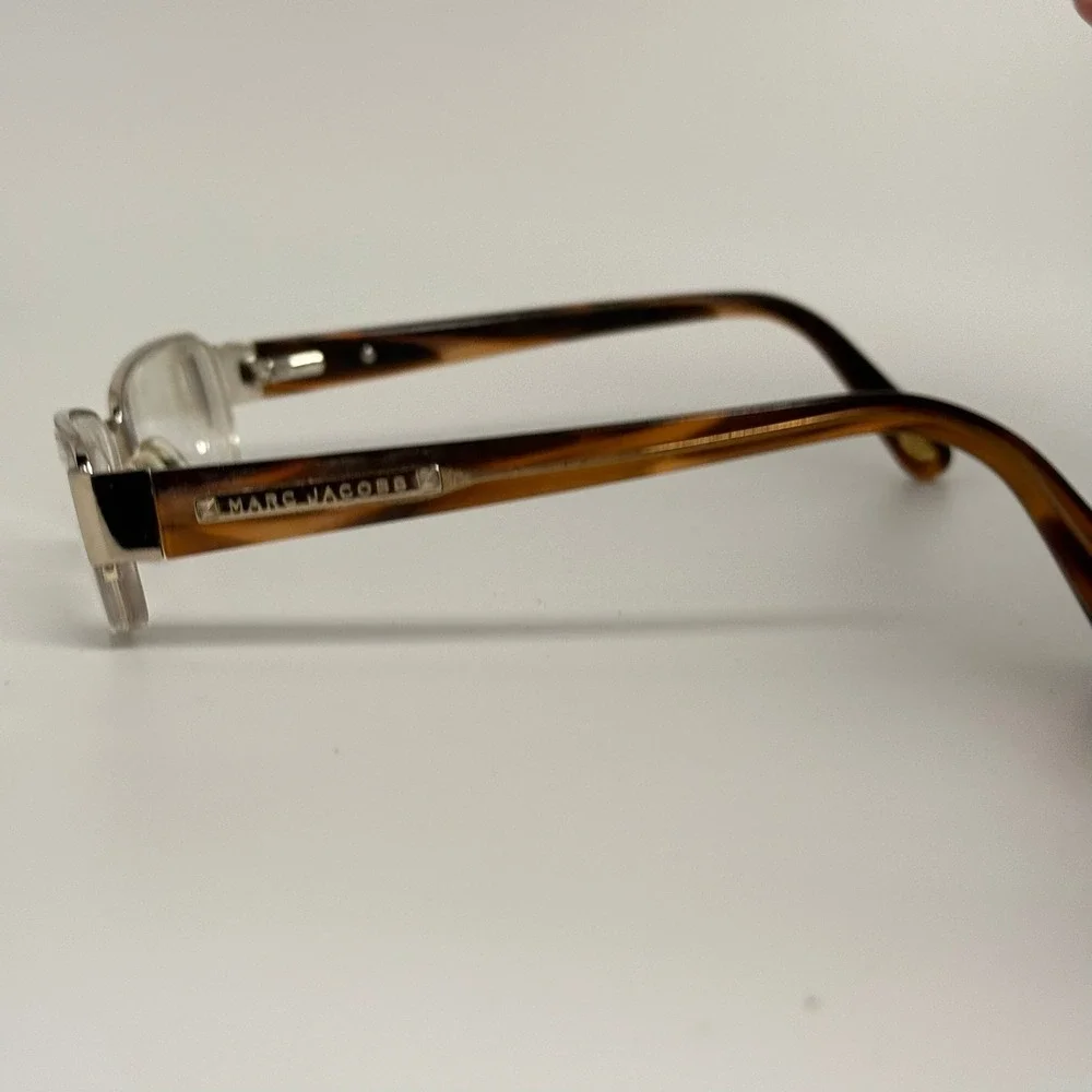 Marc Jacobs Eyeglasses Gold Tortoise Semi Rimless Rectangle 52-17 9 6